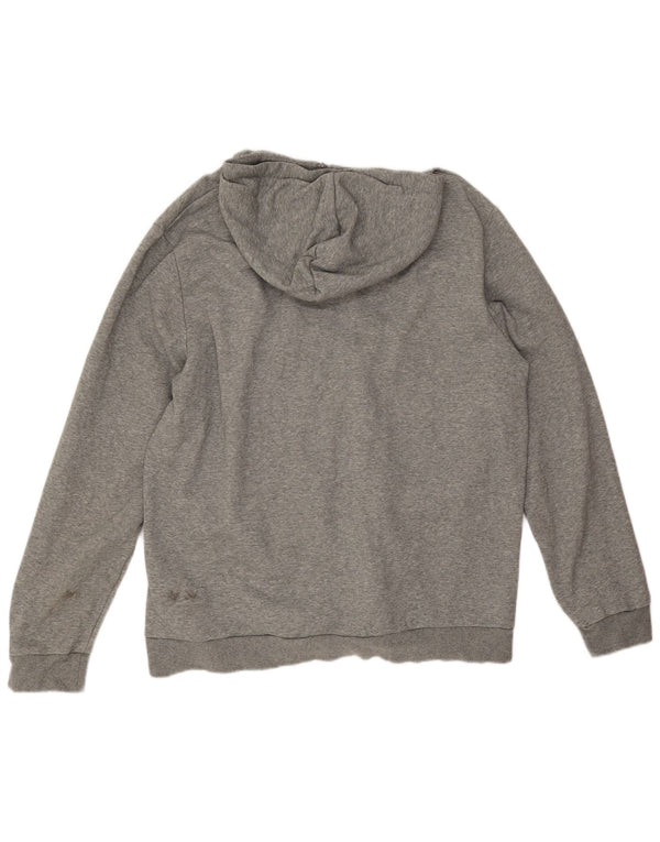 Felpa con cappuccio e zip da uomo Puma XL in cotone color block grigio