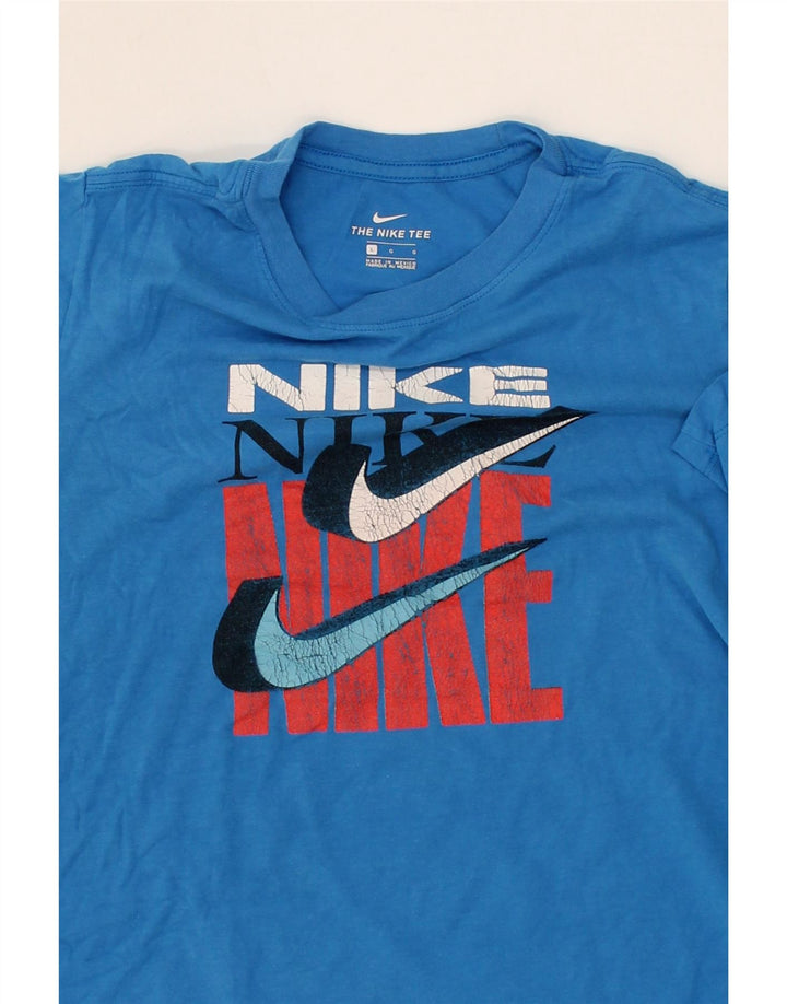 NIKE Boys Graphic T-Shirt Top 12-13 Years Large Blue Vintage Nike and Second-Hand Nike from Messina Hembry 