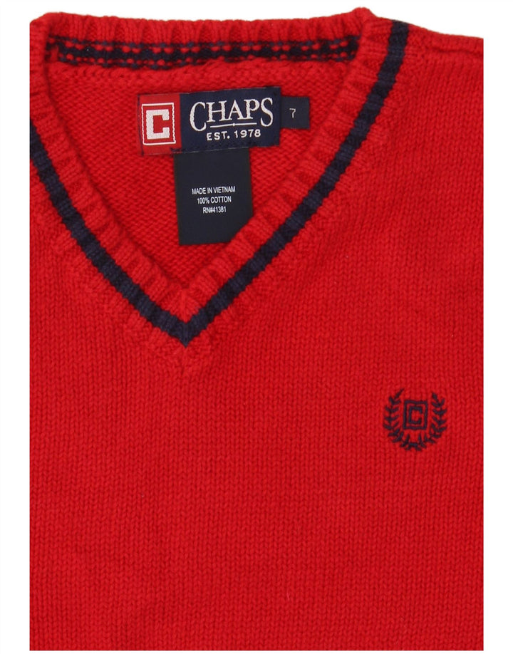 Canottiera da bambina Chaps 6-7 anni in cotone rosso