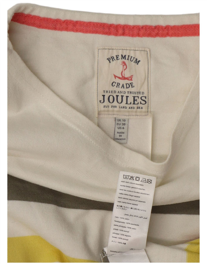 Joules Top da donna a maniche lunghe UK 10 Piccolo cotone a righe multicolore