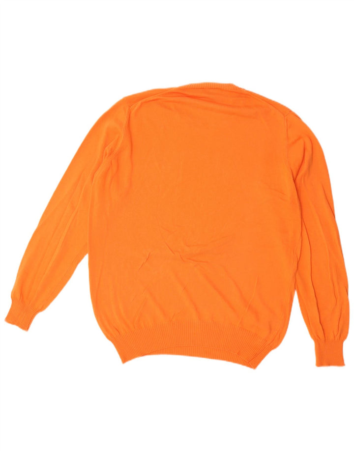 Maglione da uomo girocollo Henry Cottons in cotone arancione medio