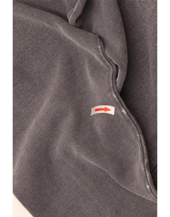 Felpa da uomo con collo con zip Fat Face, maglione grande, cotone grigio