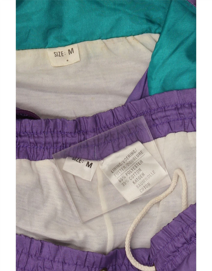 Tuta intera da donna vintage UK 14 color block viola medio