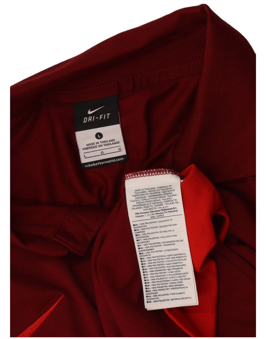 Polo Nike da uomo Dri Fit grande rossa in poliestere color block