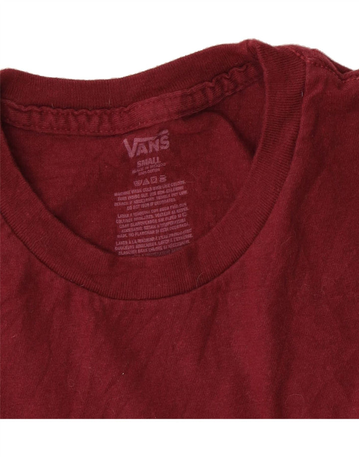 VANS Mens Graphic T-Shirt Top Small Burgundy Vintage Vans and Second-Hand Vans from Messina Hembry 