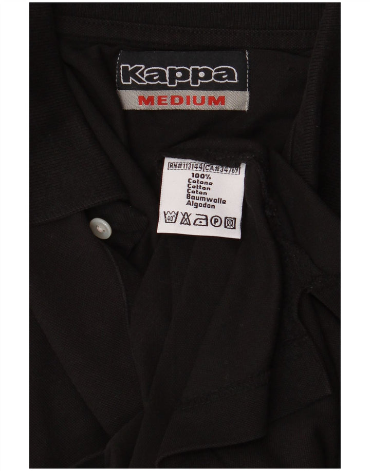 Polo Kappa Uomo Media Nera In Cotone