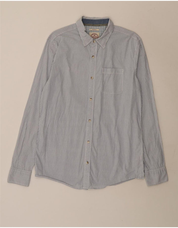 Fat Face Camicia da uomo alta vestibilità regolare in cotone a righe blu medio