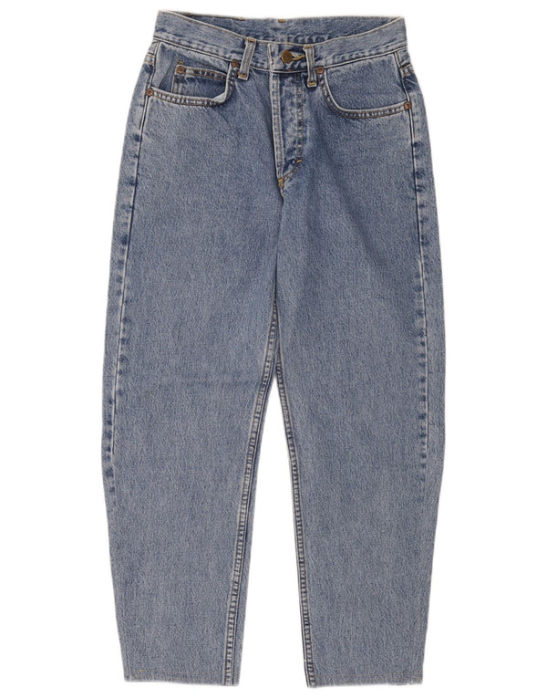 Jeans Lee Chicago da uomo affusolati a vita alta tagliati W28 L25 in cotone blu