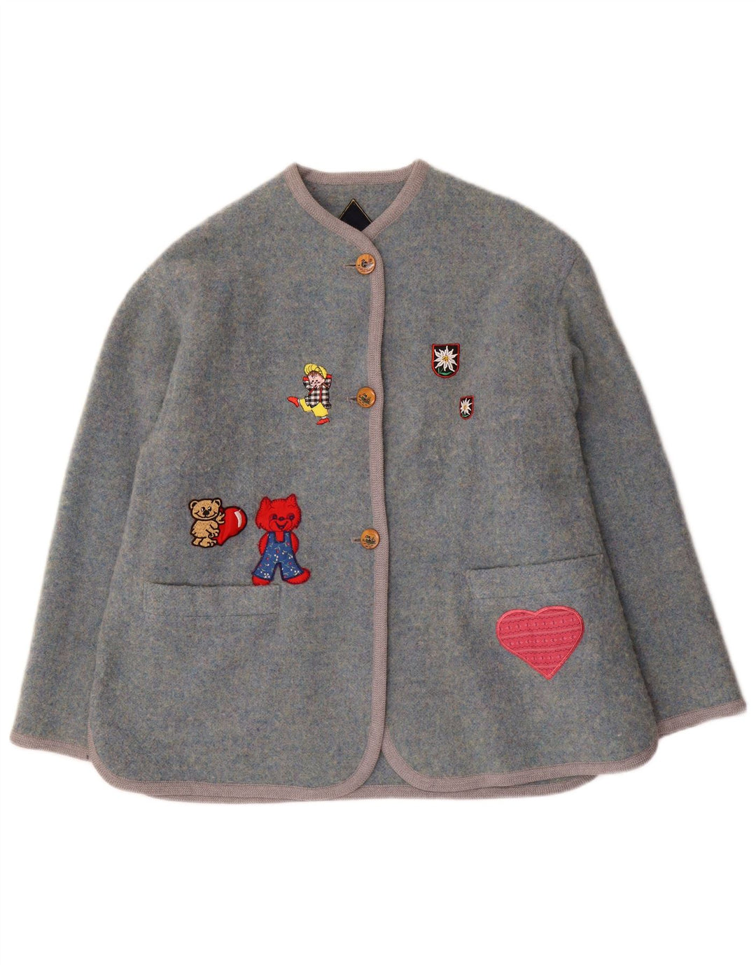 Giacca blazer a 3 bottoni grafica per ragazze Ouragan 13-14 anni blu