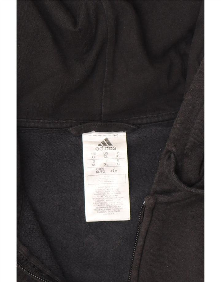 Maglione con cappuccio e zip da uomo ADIDAS XL in cotone nero