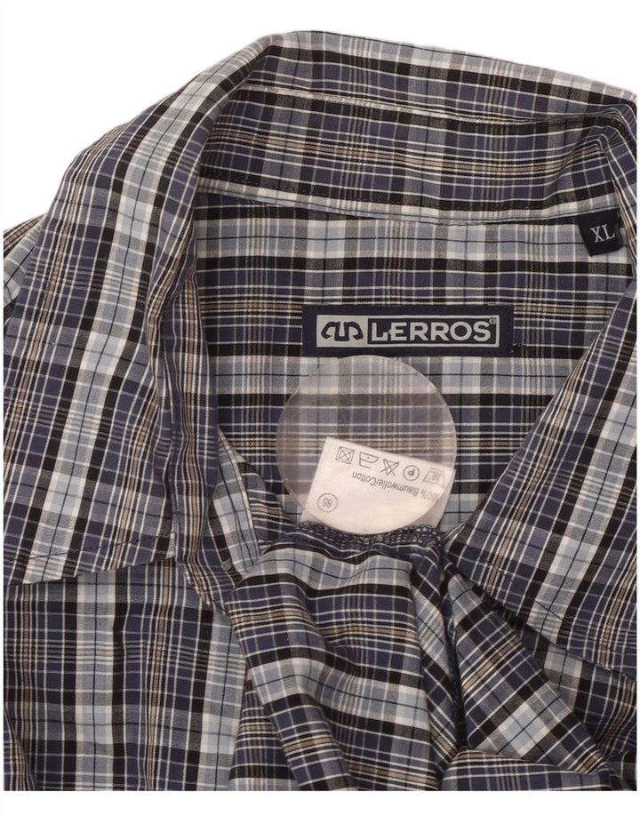 Camicia da uomo LERROS XL in cotone a quadri blu