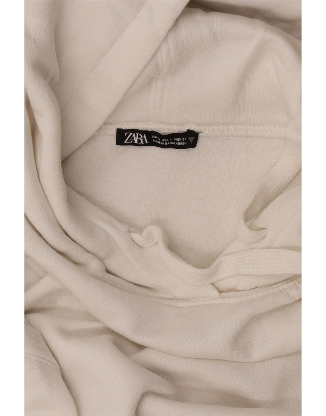 Maglione oversize con cappuccio da donna Zara UK 16 grande bianco