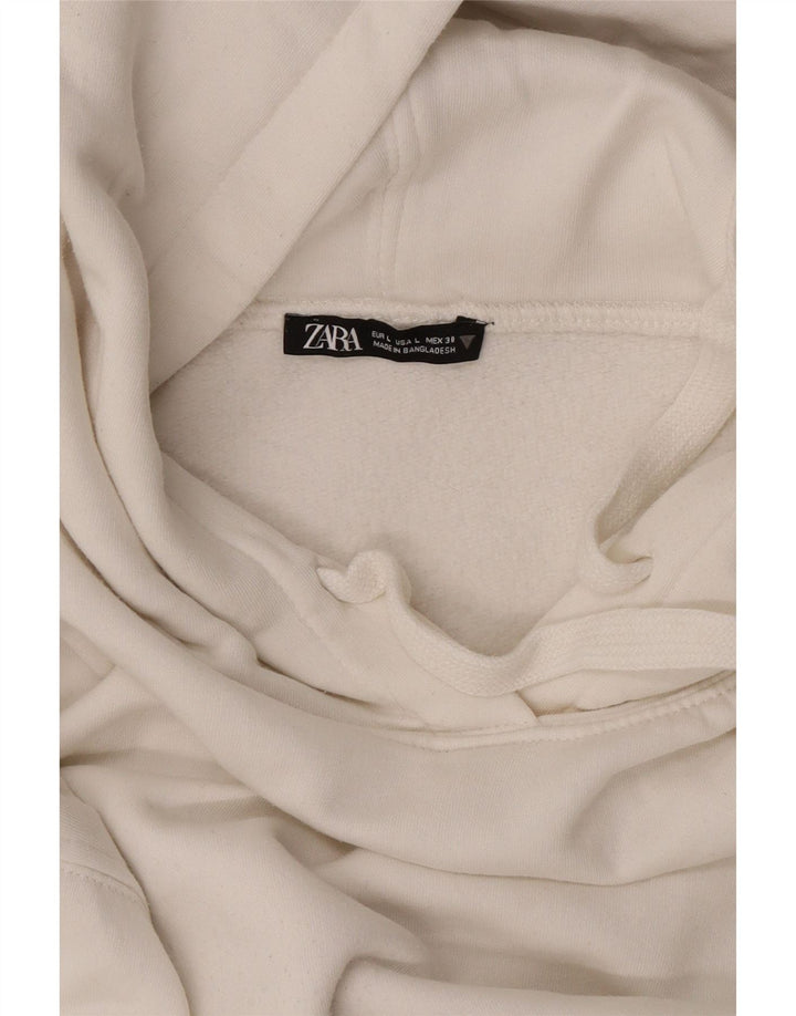 Maglione oversize con cappuccio da donna Zara UK 16 grande bianco