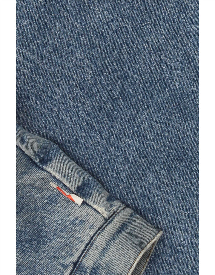 Giacca vintage in denim sherpa da uomo UK 40 grande blu