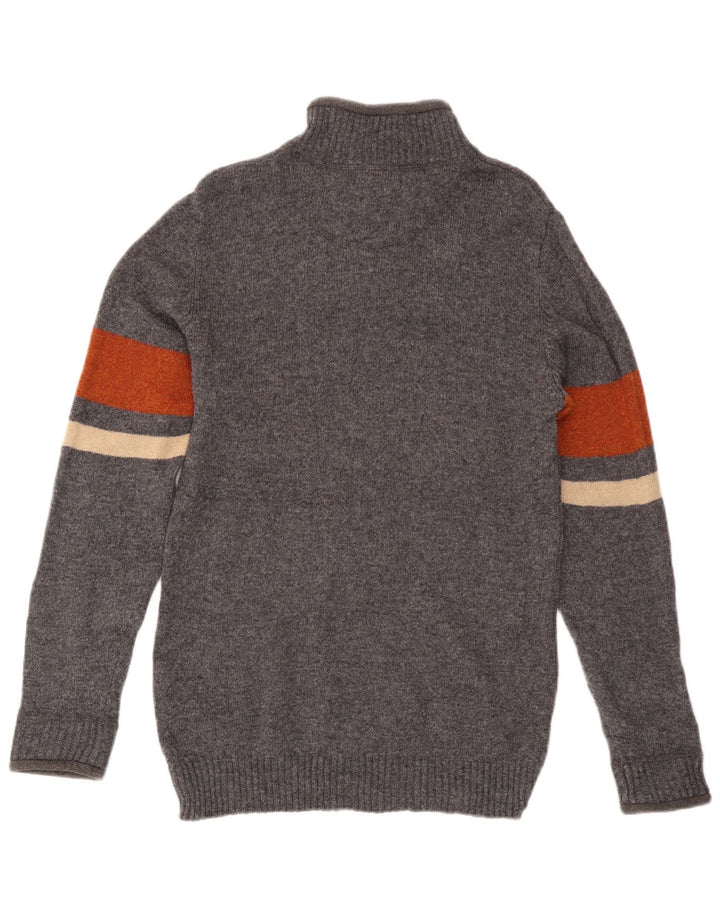 Maglione da uomo Marks & Spencer con collo con zip blu Harbour piccolo grigio