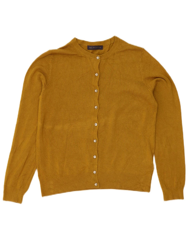 Maglione cardigan da donna Marks & Spencer UK 12 Viscosa giallo medio