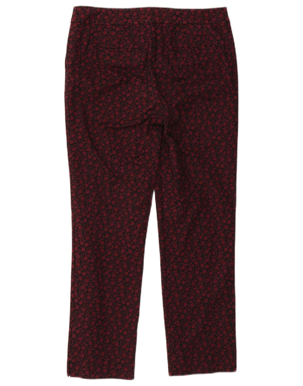 Pantaloni chino dritti da donna Boden UK 12 medi W30 L27 bordeaux floreale