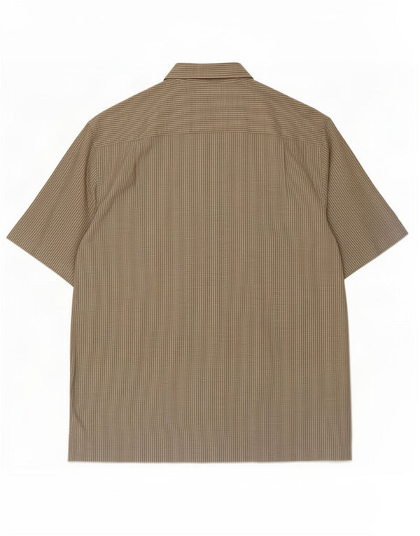 Camicia a maniche corte da uomo Wrangler in cotone gessato beige medio
