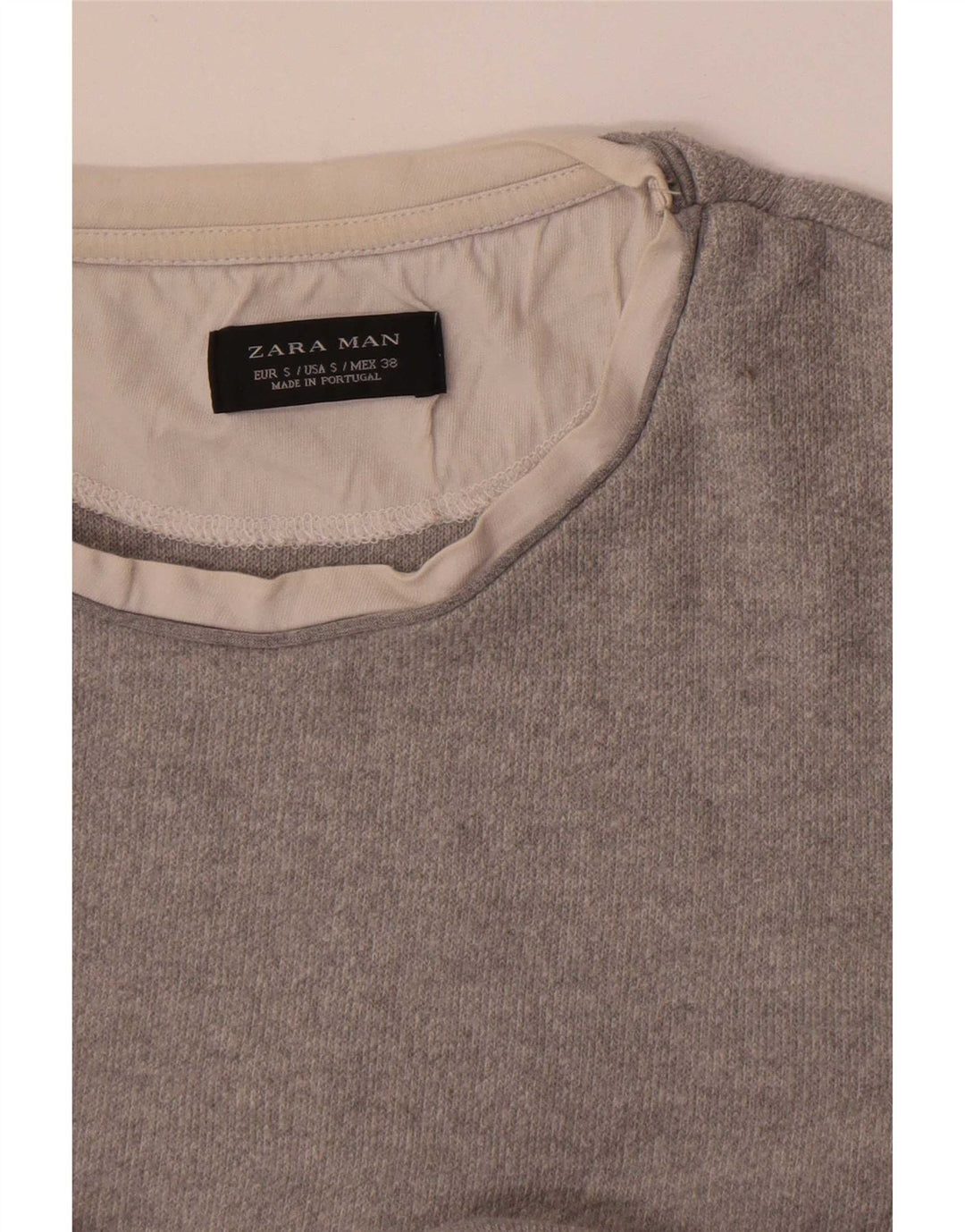 Top Zara da uomo a maniche lunghe piccolo grigio color block