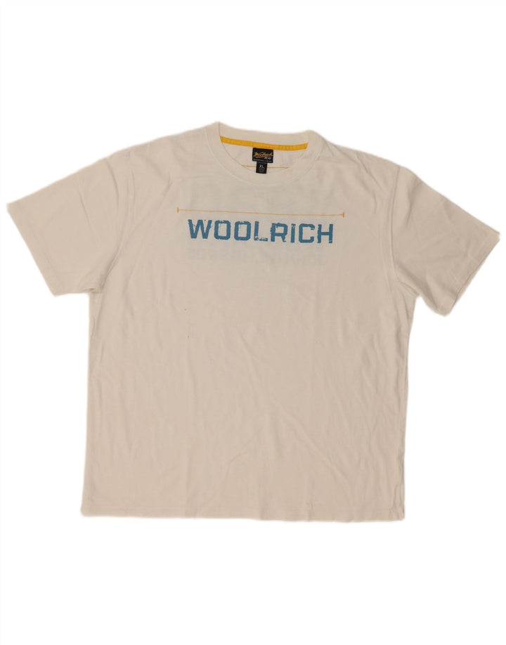 T-shirt grafica da uomo Woolrich Top XL in cotone bianco