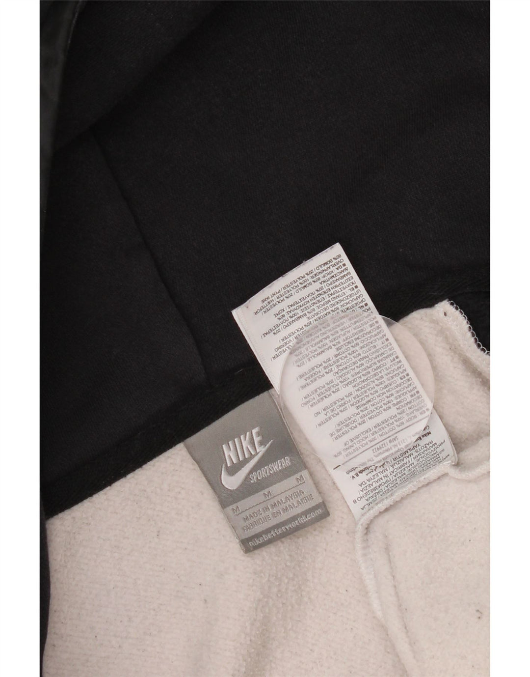 Felpa con cappuccio e zip grafica Nike da uomo in cotone color block medio nero