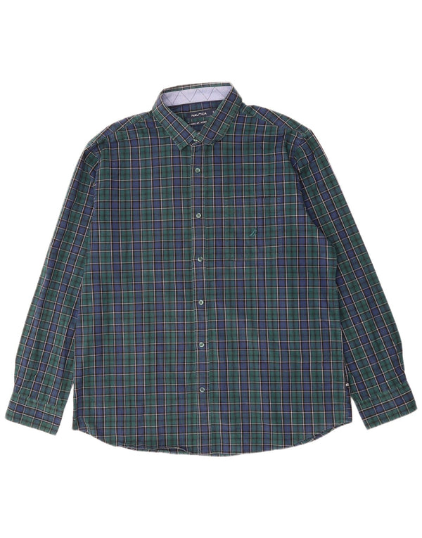 Camicia Nautica da uomo vestibilità classica XL cotone a quadri verde