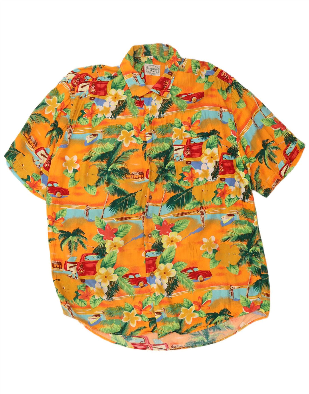 PETER ELLIOT Camicia a maniche corte da uomo Grande hawaiana floreale multicolore