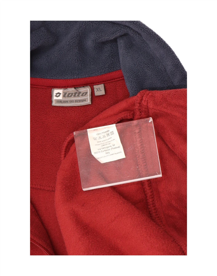 Maglione in pile da uomo LOTTO con zip e collo XL rosso poliestere