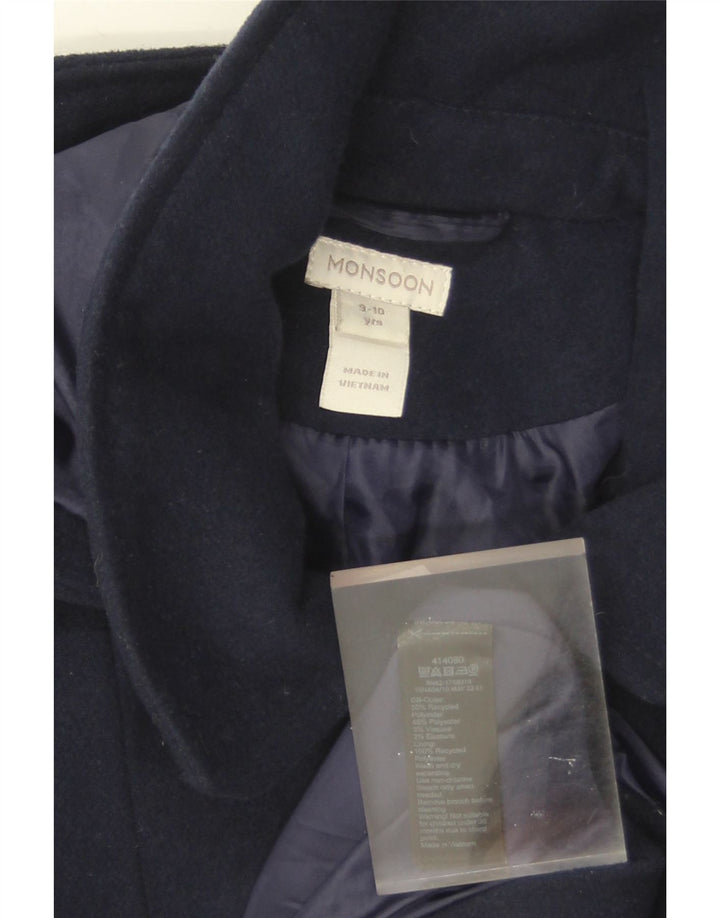 Cappotto da principessa con cappuccio per ragazze Monsoon 9-10 anni in poliestere blu navy