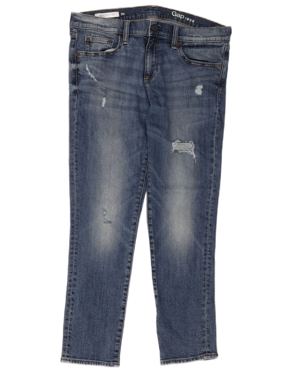 Jeans Gap Girlfriend Distressed Slim da Donna W28 L26 Cotone Blu