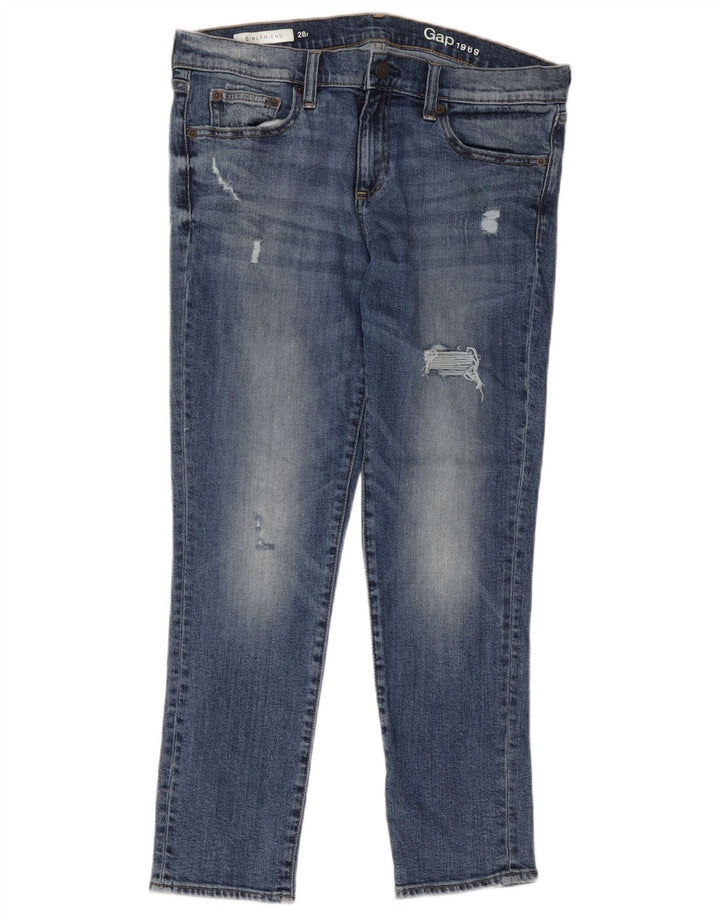 Jeans Gap Girlfriend Distressed Slim da Donna W28 L26 Cotone Blu