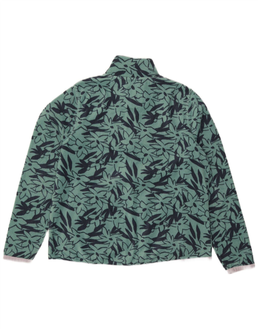 Giacca in pile da donna Weird Fish UK 14 Grande poliestere floreale verde