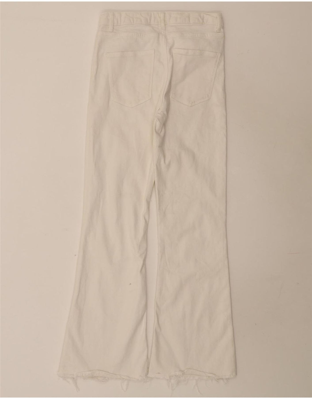 Jeans svasati a vita alta da donna Zara EU 38 piccoli W28 L31 bianchi