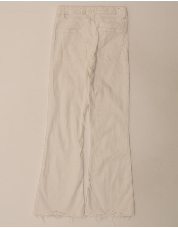 Jeans svasati a vita alta da donna Zara EU 38 piccoli W28 L31 bianchi