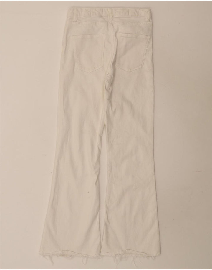 Jeans svasati a vita alta da donna Zara EU 38 piccoli W28 L31 bianchi
