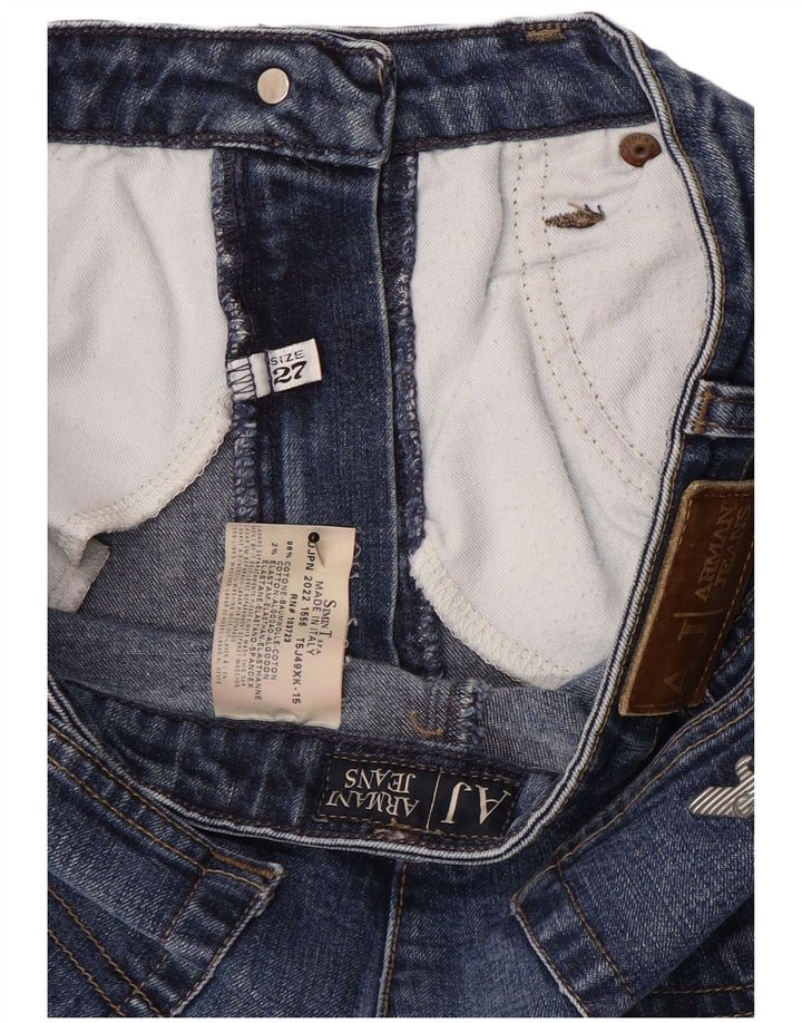 ARMANI Womens Bootcut Jeans W27 L29 Blue Cotton