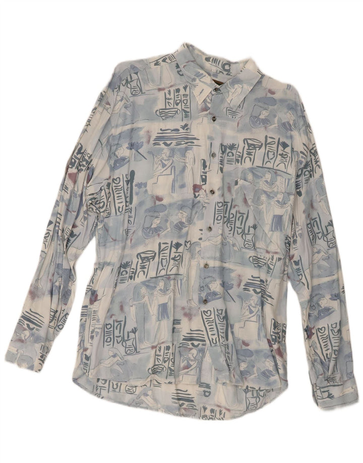 Camicia Mac Fashion da uomo con motivo astratto, grande blu