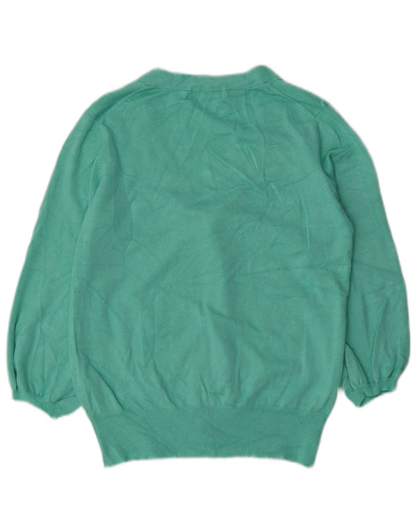 Maglione da donna Marks & Spencer con maniche a 3/4 e scollo a V UK 14 Verde medio