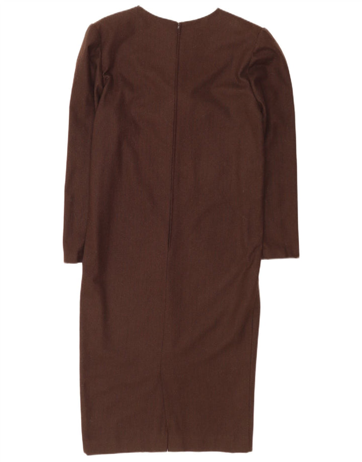 Abito a trapezio da donna a maniche lunghe Luisa Spagnoli IT 42 Lana Marrone Medio