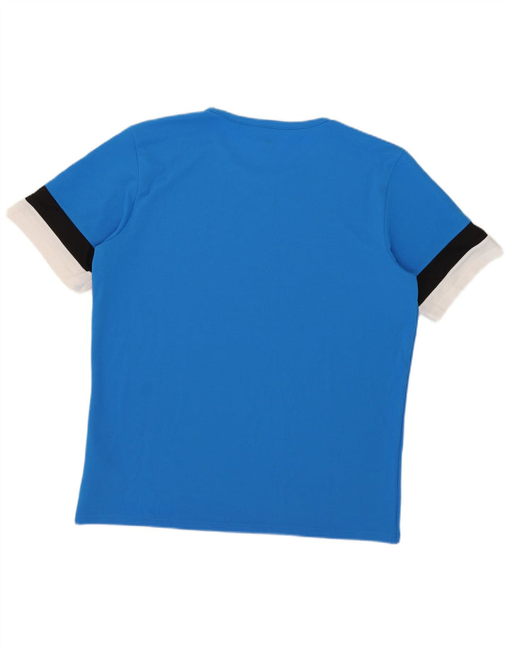 T-shirt da uomo Puma Top XL blu in poliestere color block