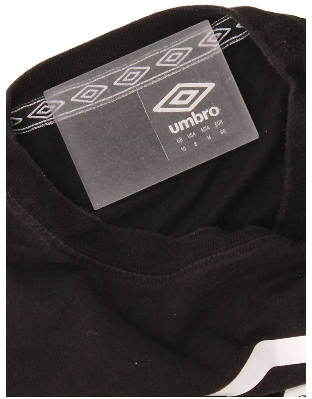 Top Umbro da donna corto con grafica oversize manica lunga UK 10 piccolo nero