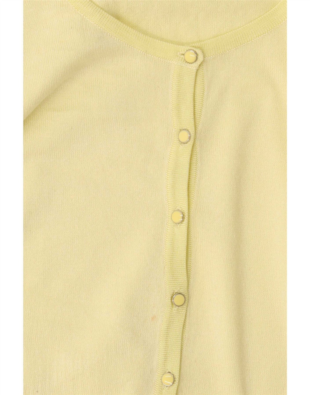 Maglione cardigan da donna Marks & Spencer UK 8 piccolo viscosa gialla