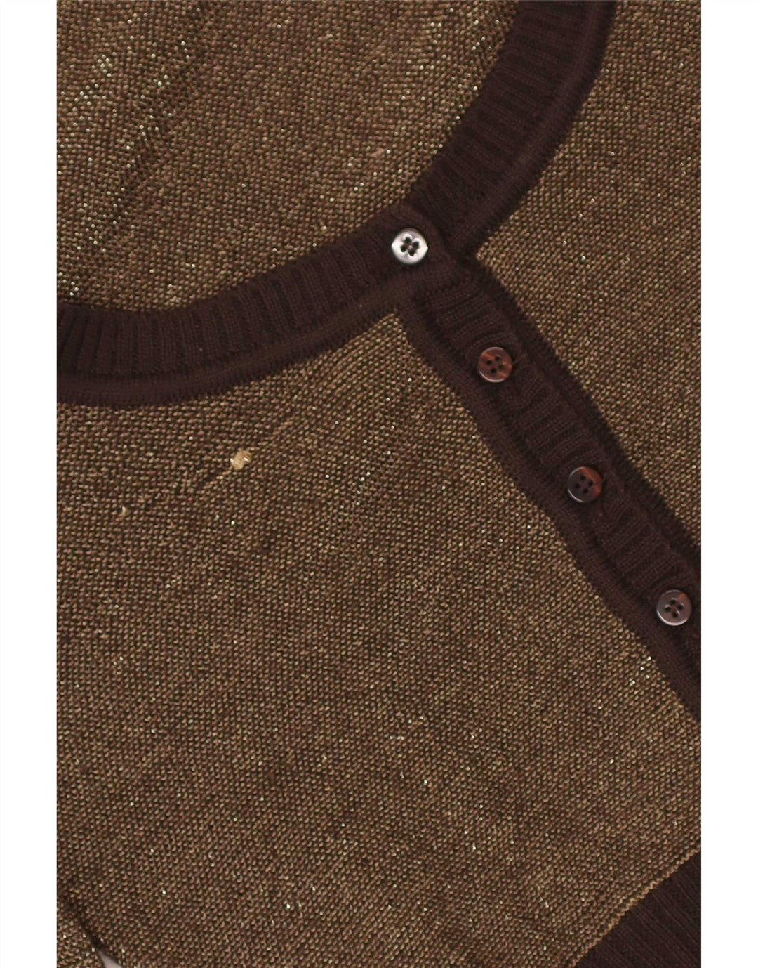 Max & Co. Maglione cardigan corto da donna UK 12 Blocco colore marrone medio