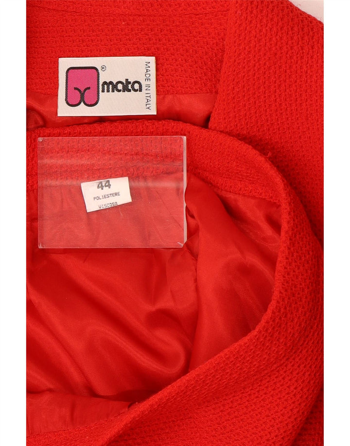 Set gonna 2 pezzi da donna VINTAGE IT 44 medio W26 poliestere rosso