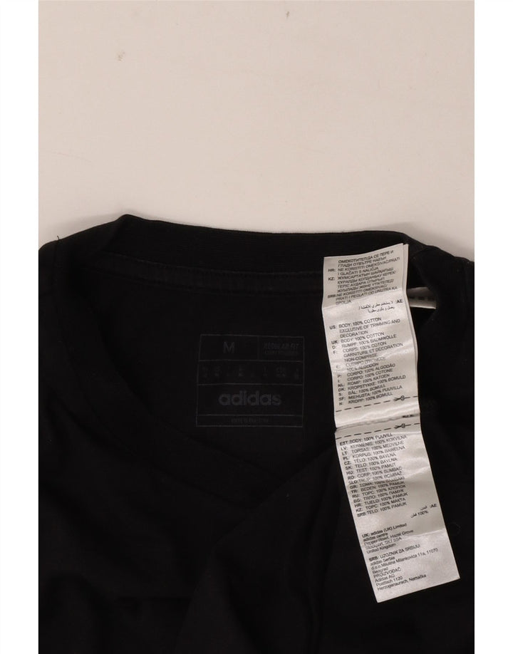 T-shirt grafica Adidas da uomo con vestibilità regolare, cotone medio nero