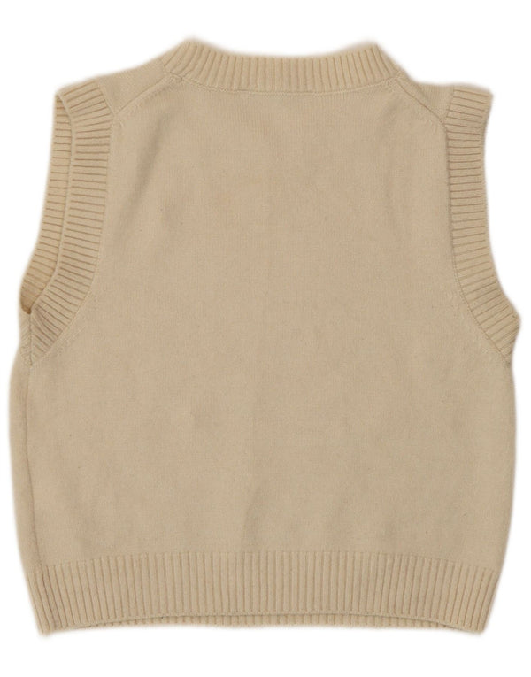 Canotta corta da donna Zara UK 14 poliestere bianco sporco medio