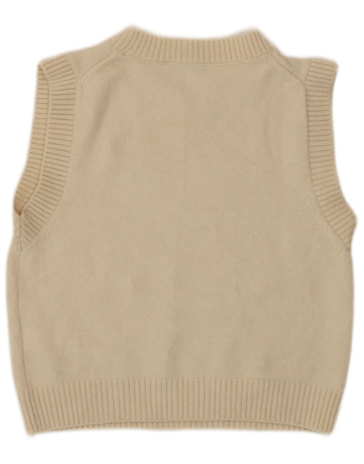 Canotta corta da donna Zara UK 14 poliestere bianco sporco medio