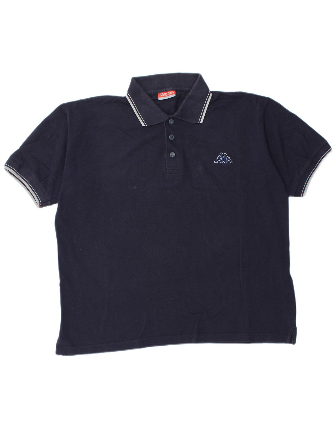 Polo Kappa Uomo Media Cotone Blu Navy
