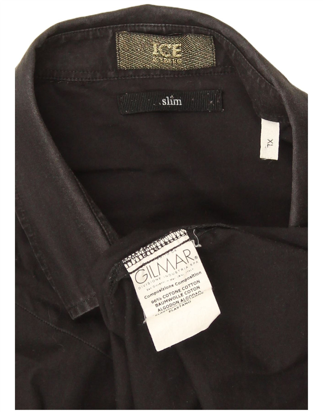 Camicia slim fit da uomo Iceberg XL in cotone nero