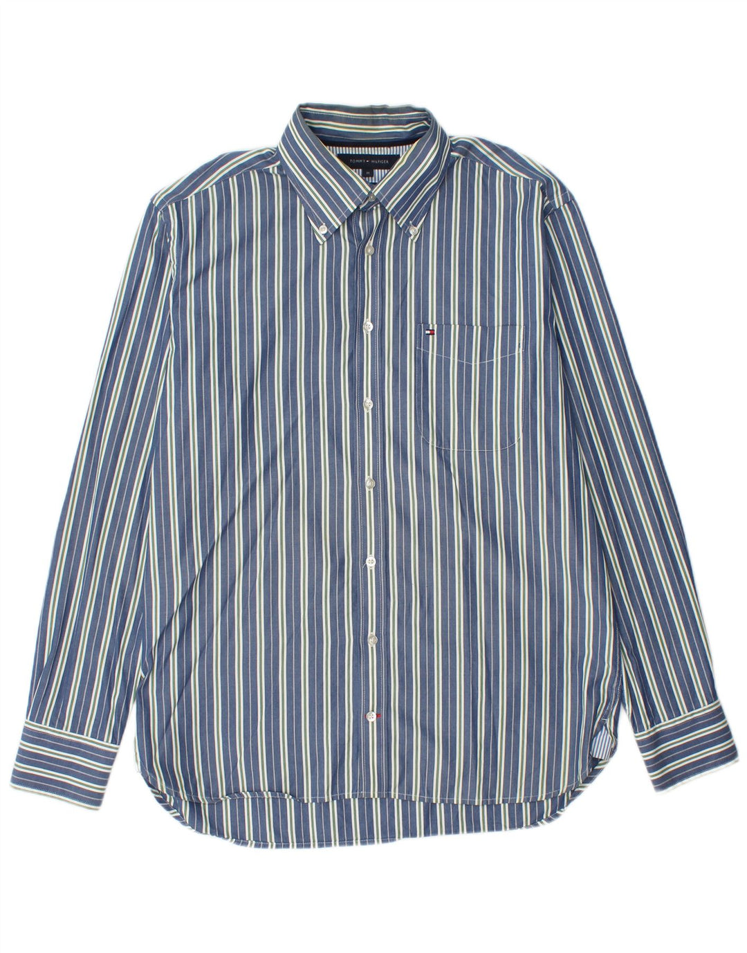 Camicia da uomo Tommy Hilfiger in cotone a righe blu medio